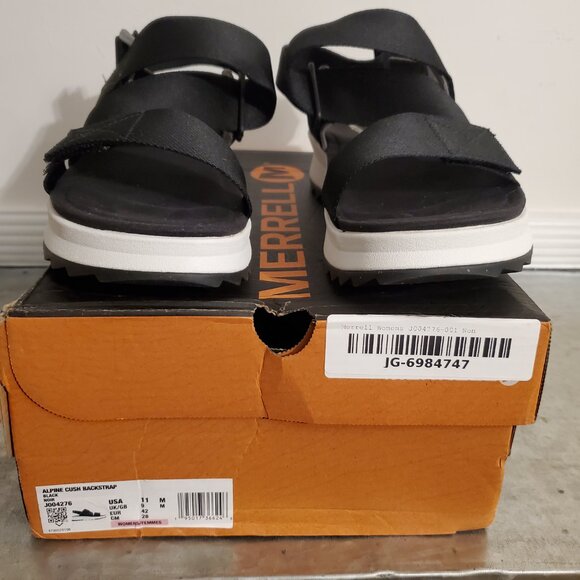 Merrell Shoes - Merrell Alpine Cush Back-Velcro Strap Black/White Rugged Sandal